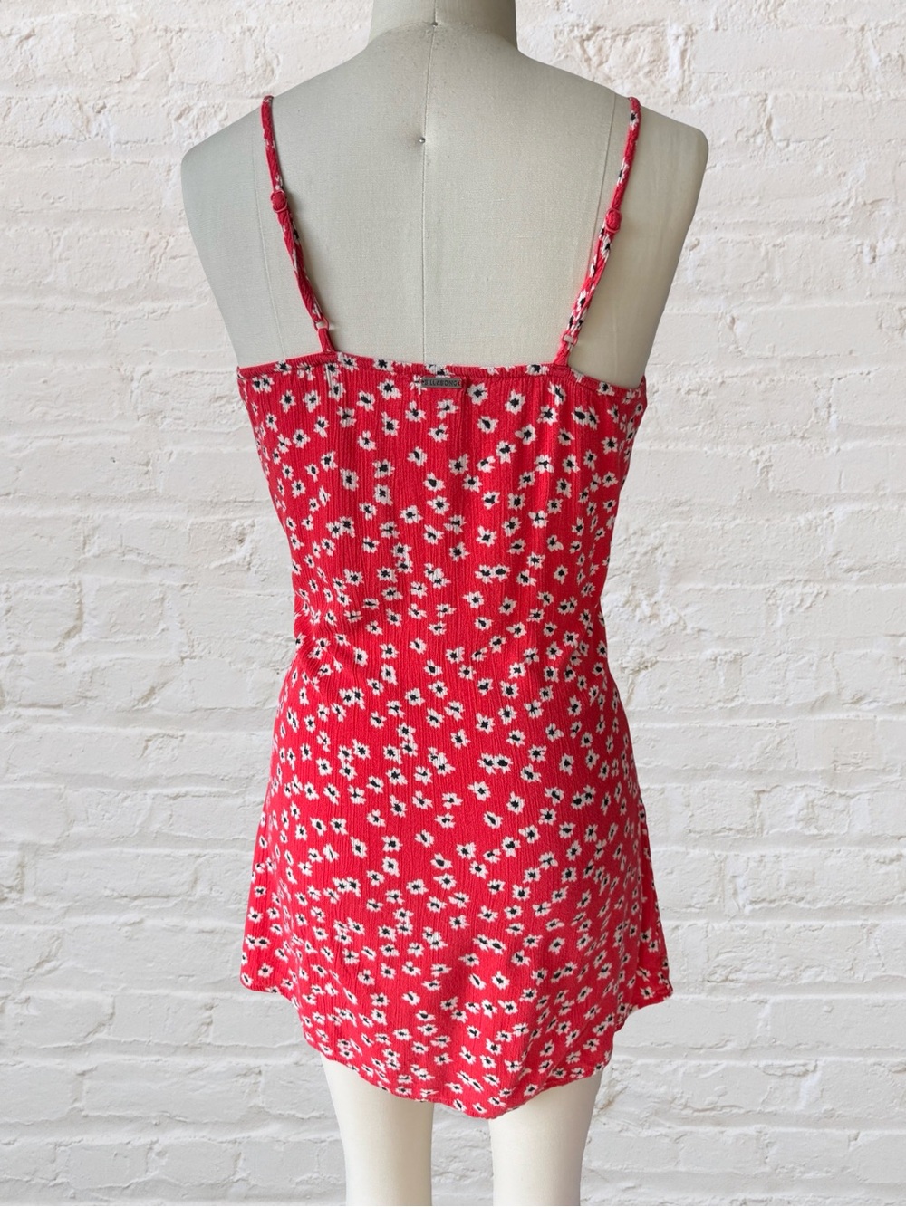 Billabong Red Floral Button-Front Mini Dress - Picture 3 of 5